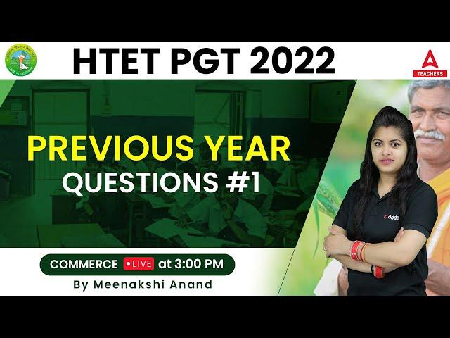 HTET 2022 | HTET PGT Commerce Classes | Previous Year Questions #1 | By Meenakshi Anand