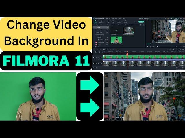 How to Change Video Background in Filmora 11 | Remove Video Background | Video Ka Background Badle