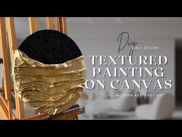 How to create metallic texture painting / DIY textured art tutorial