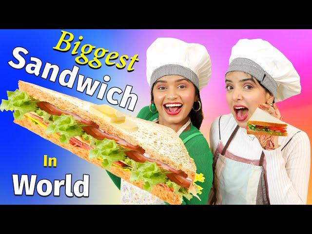 TINY vs GIANT SANDWICH Challenge | Making The World's Biggest Sandwich | DIY Queen