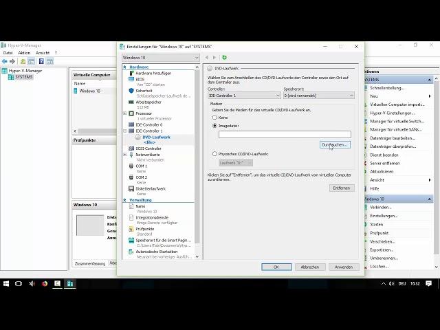 Hyper-V  Windows 10 installieren [Virtuelle Machine]