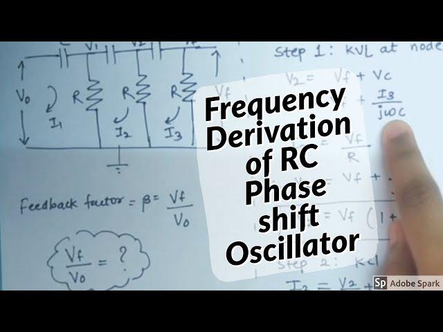 DERIVATION OF RC PHASE SHIFT OSCILLATOR in simple way | Hindi | Electronics Subjectified