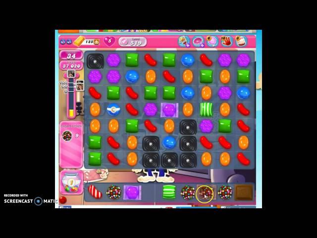 Candy Crush Level 519 help w/audio tips, hints, tricks