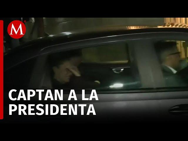 Claudia Sheinbaum arriba a su casa en Tlalpan tras salir desde Palacio Nacional