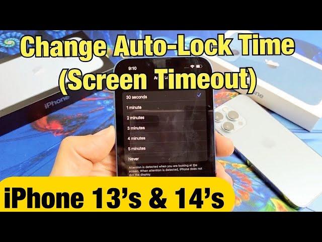 iPhone 13's & 14's: How to Change Screen Timeout Time (Auto-Lock) Before iPhone Sleeps/Locks