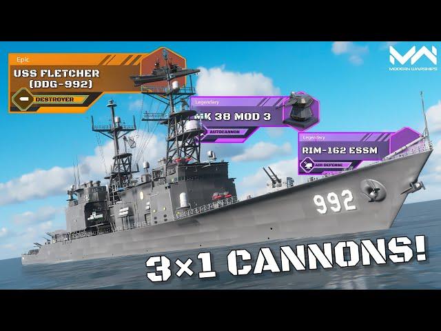 New Destroyer (Gacha) USS Fletcher (DDG-992) Quick View and Gameplay | Modern Warships