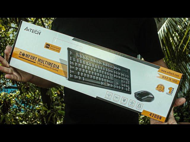 Wireless Keyboard Mouse Combo A4Tech (Unboxing)