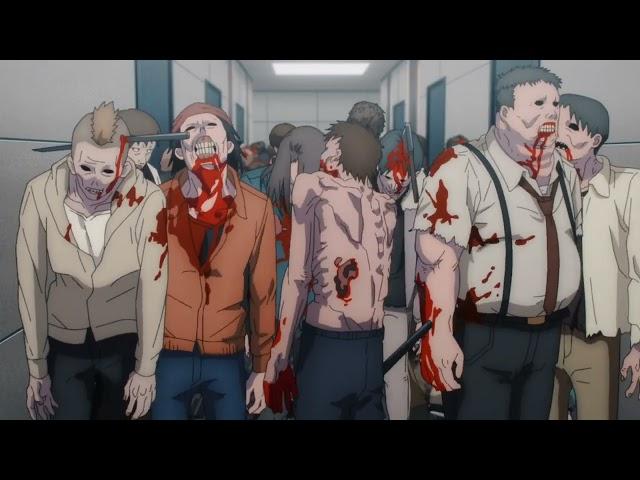 Denji and Power killing zombies elevator scene funny - Chainsaw Man