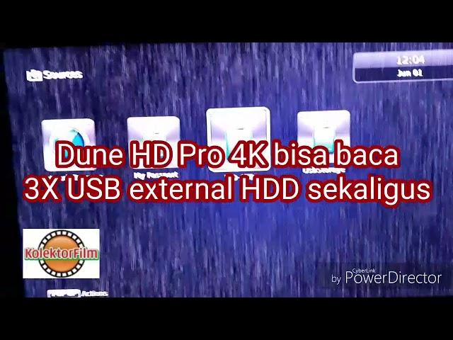 Dune HD Pro 4K support 3 external HDD via USB port at the same time