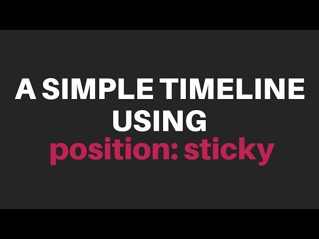 A Simple Timeline using Position Sticky