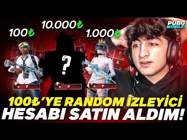 100 TLYE RANDOM İZLEYİCİ HESABI SATIN ALDIM! ( NERDEYSE FULL HESAP ÇIKTI!  ) - PUBG Mobile