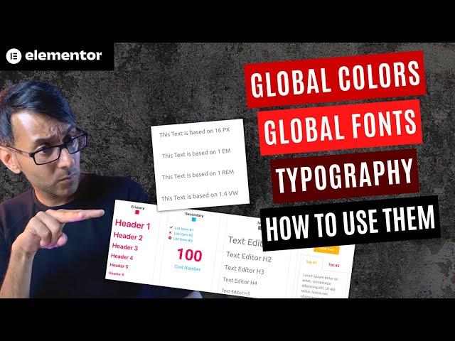 Global Color - Global Fonts - Typography - Root HTML REM - Elementor Wordpress Tutorial