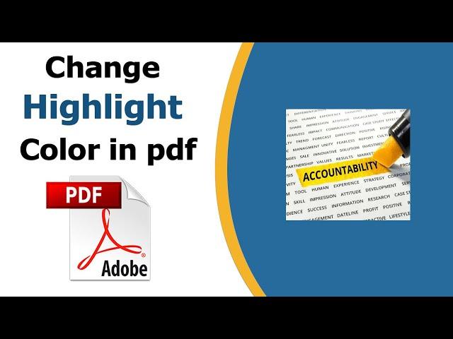 How to change highlight color in pdf using adobe acrobat pro dc