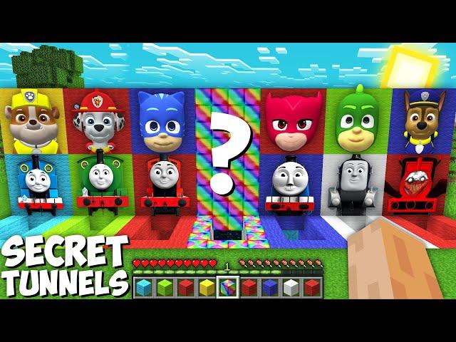 new SECRET TUNNELS of THOMAS and FRIENDS & CHOO CHOO CHARLES & PJ MASKS & PAW PATROL in Minecraft !