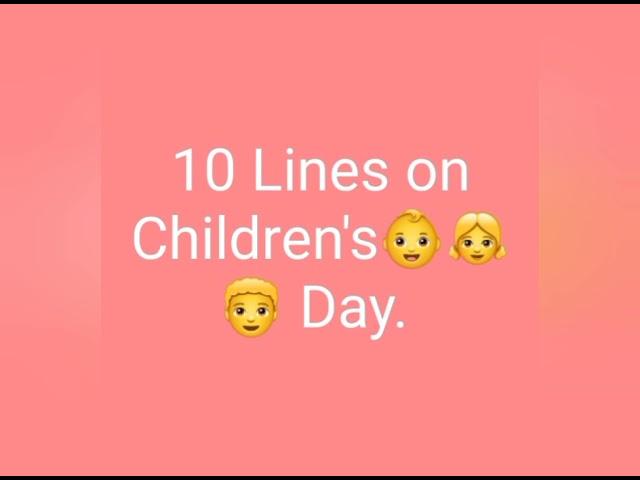 10 lines on Children's Day