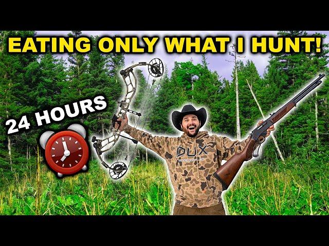 Eating ONLY What I HUNT for 24 HOURS!!! (Survival Challenge)