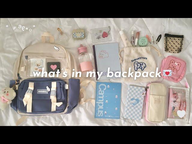 what's in my backpack 2023 ₊˚ aesthetic + cute 🫧