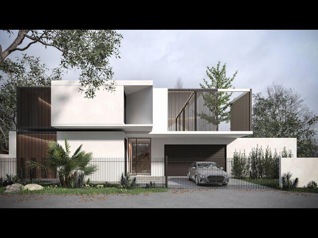 SketchUp VRay 5 EXTERIOR  #16  Simple Modern House