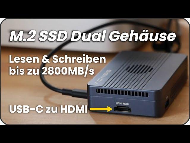 2x SSD Gehäuse mit USB C auf HDMI & RAID Funktion zum Spiegeln von Festplatten - ACASIS TBU405PROMAX