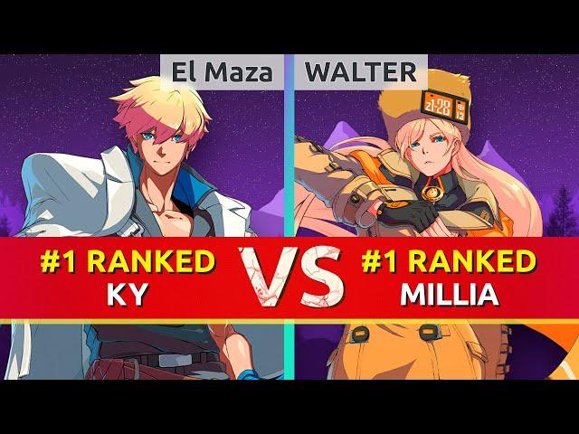 GGST ▰ El Maza | Dany (#1 Ranked Ky) vs WALTER (#1 Ranked Millia). High Level Gameplay