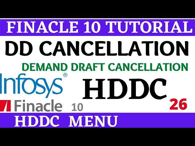 Finacle 10 Tutorial || HDDC || how to cancel DD || Learn and gain