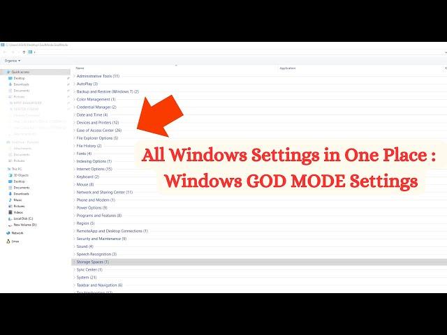 Unlock Windows 'God Mode': The Ultimate Shortcut to All Settings!