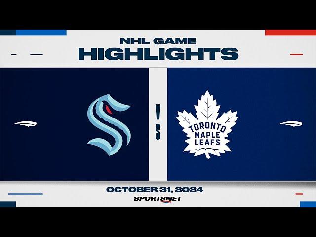 NHL Highlights | Maple Leafs vs. Kraken - October 31, 2024