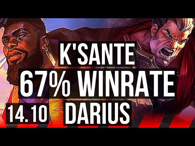 K'SANTE vs DARIUS (TOP) | 67% winrate | KR Master | 14.10