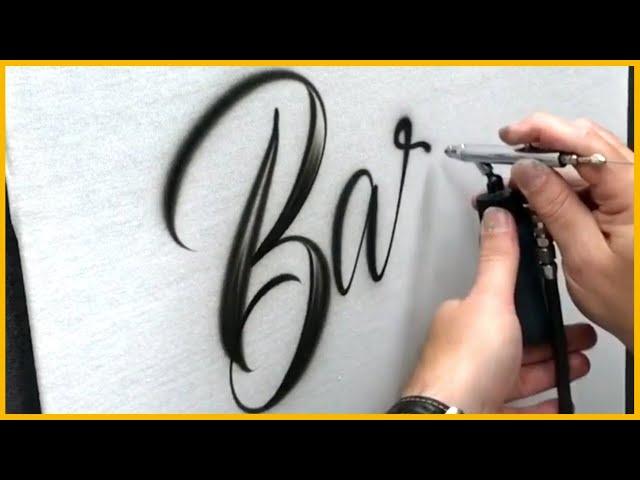 SATISFYING AND RELAXING VIDEO COMPILATION (AIR BRUSH CALLIGRAPHY ASMR)