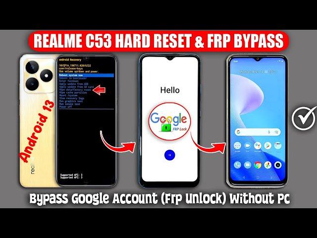 Realme C53 Hard Reset - Bypass Google Account (Frp Unlock) Android 14  Remove Frp Fixed Without Pc