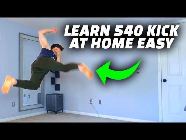 Learn to 540 Kick Easy - Parkour Inside The House Tutorial