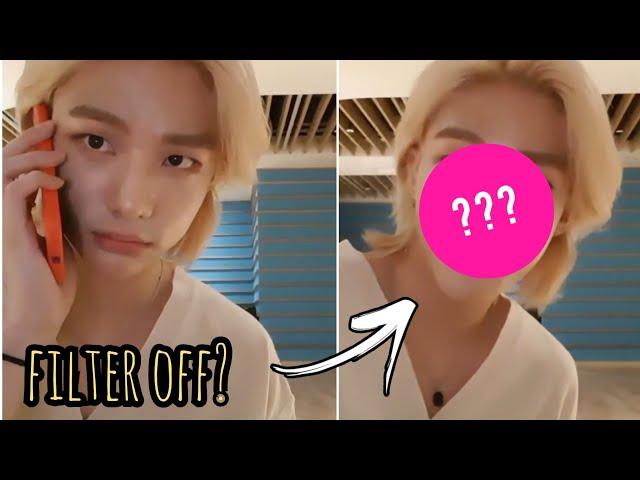 When hyunjin turns off vlive filter.... | Hyunjin | Stray Kids