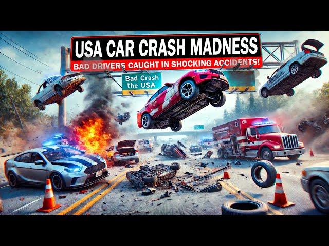 USA Car Crash Madness: Bad Drivers Caught in Unbelievable Accidents!