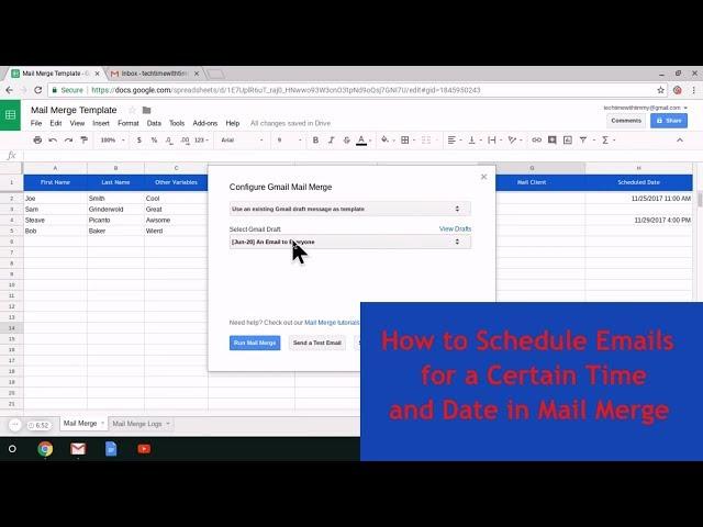How to Schedule Emails in Mail Merge