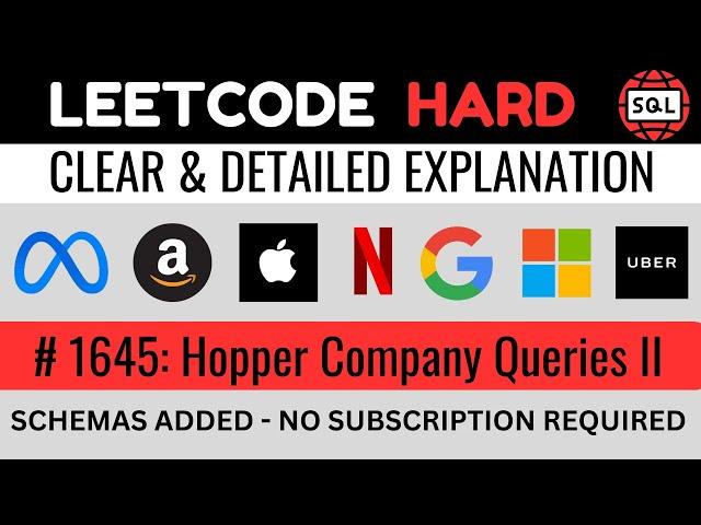 Leetcode HARD 1645 - RECURSIVE CTE SQL Explained - Hopper Company Queries 2 | Everyday Data Science