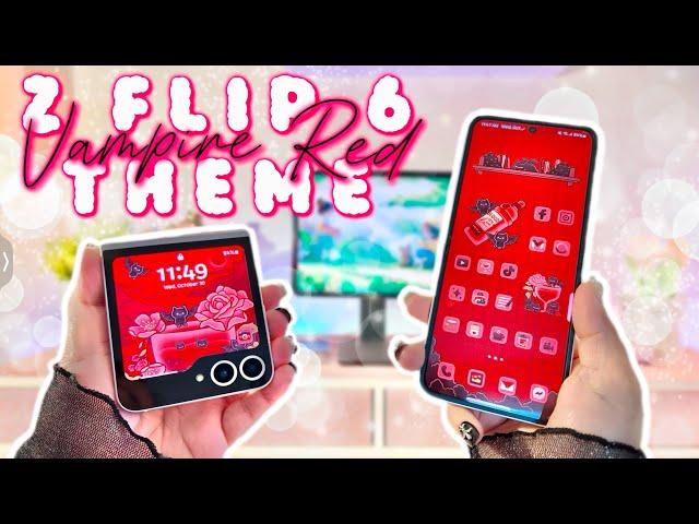 ⋆.ೃ࿔*:･ HALLOWEEN RED THEME on my Z FLIP 6 🩸‍️  | how to make a theme for free ⋆.ೃ࿔*:･