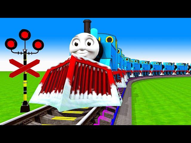 【踏切アニメ】あぶない電車 New Train Thomas 2024Fumikiri 3DRailroad Crossing Animation #1