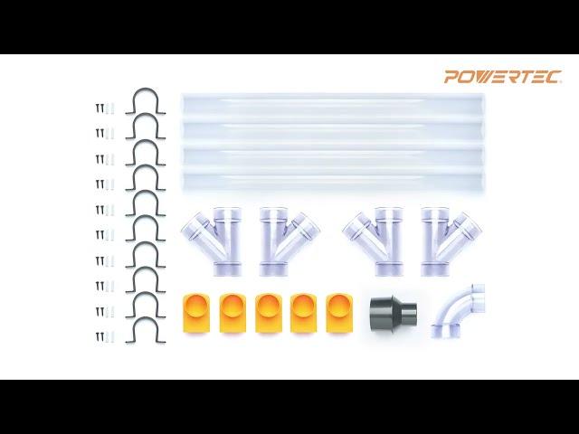 2-1/2" Dust Collection Fittings Network Kit (70304) - POWERTEC Woodworking Tools & Accessories