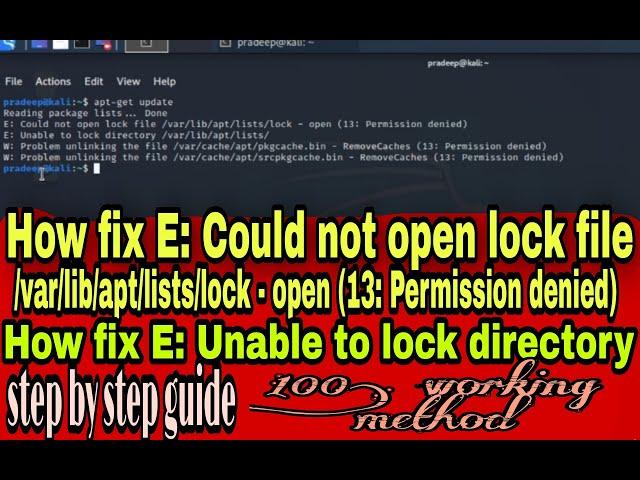 How fix E: Could not open lock file /var/lib/apt/lists/lock - open (13: Permission denied)