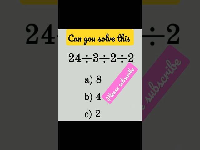 If you solve this problem, you are maths genius #mathspuzzle