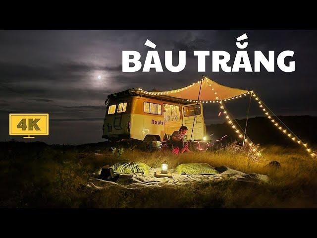 Full Night Camping on the Top of Grass Hill at BEAUTIFUL WHITE BAU | 4K Camper van