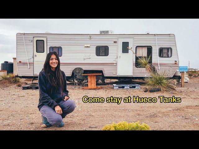 Clean with me: Trailer Before & After - Come stay at Hueco Tanks