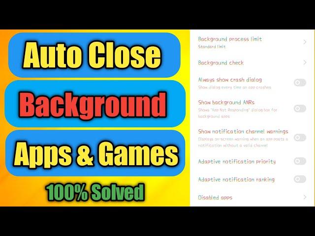 Background Apps Close Automatically | Auto Close Recents Apps | Auto Close Background Apps 100%Solve