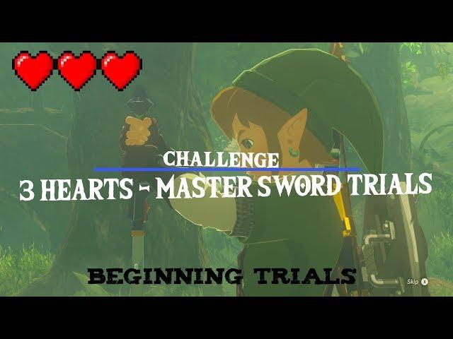 Breath of the Wild: Challenge - 3 HEARTS ONLY | Master Sword Trials | Beginning Trials