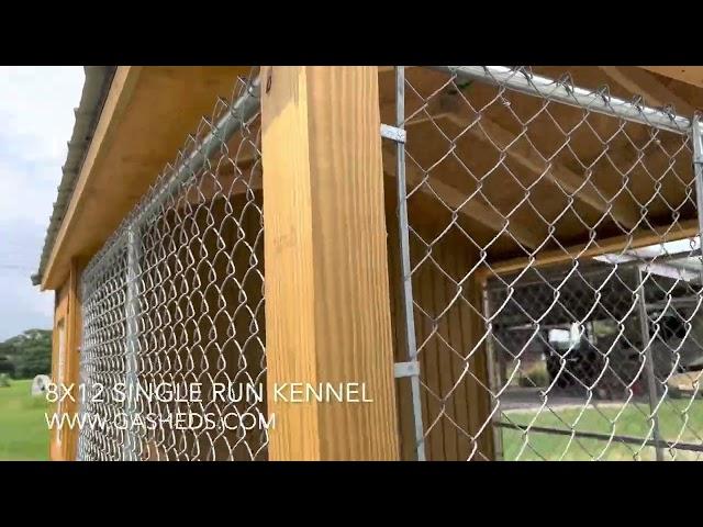 8x12 Single Run Dog Kennel - Outdoor Sheds