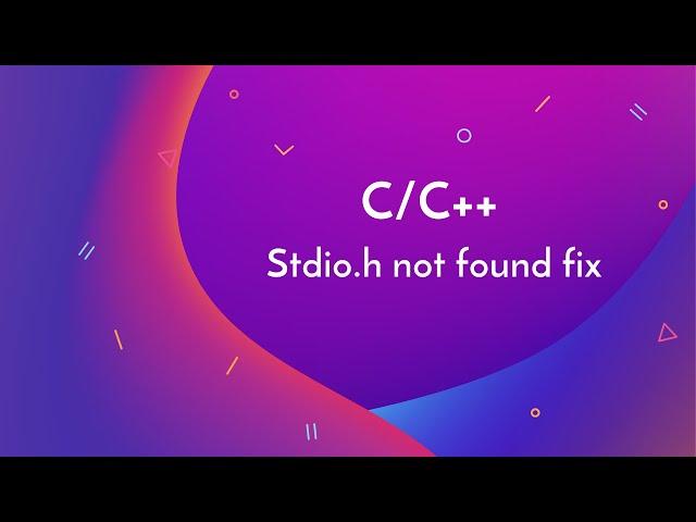 Stdio.h not found error solved! || Visual Studio
