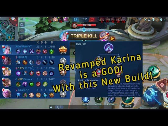 THIS NEW ITEM MADE REVAMPED KARINA OP! KARINA REVAMP NEW BEST BUILD!!! KARINA JOHN WEAK YT| MLBB