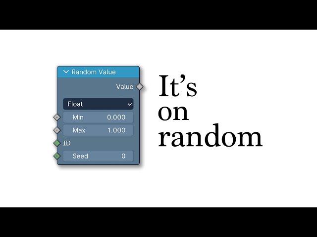 An animated guide to the Random Value geometry node in Blender