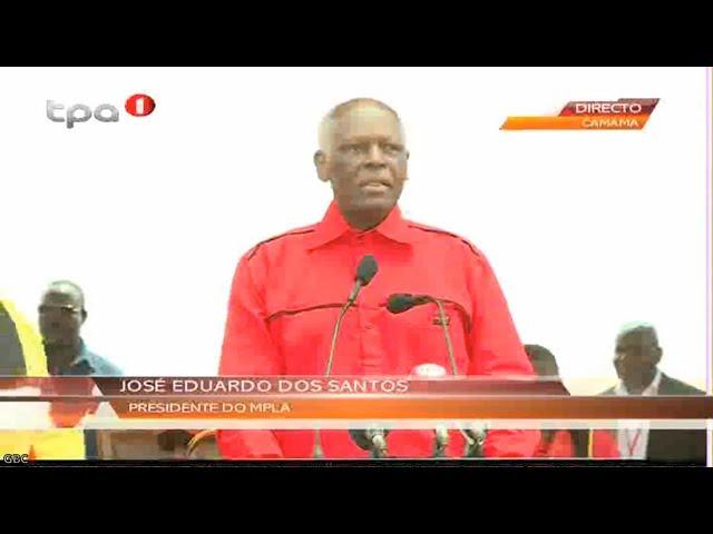 José Eduardo Dos Santos   Presidente do MPLA discursa no último acto de massas em Luanda "Eleiçõ