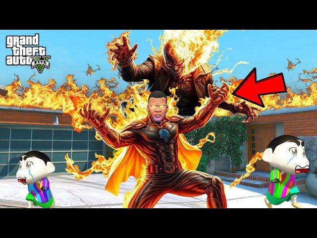 GTA 5 : Franklin & Shinchan Become Ghost Rider in GTA 5!